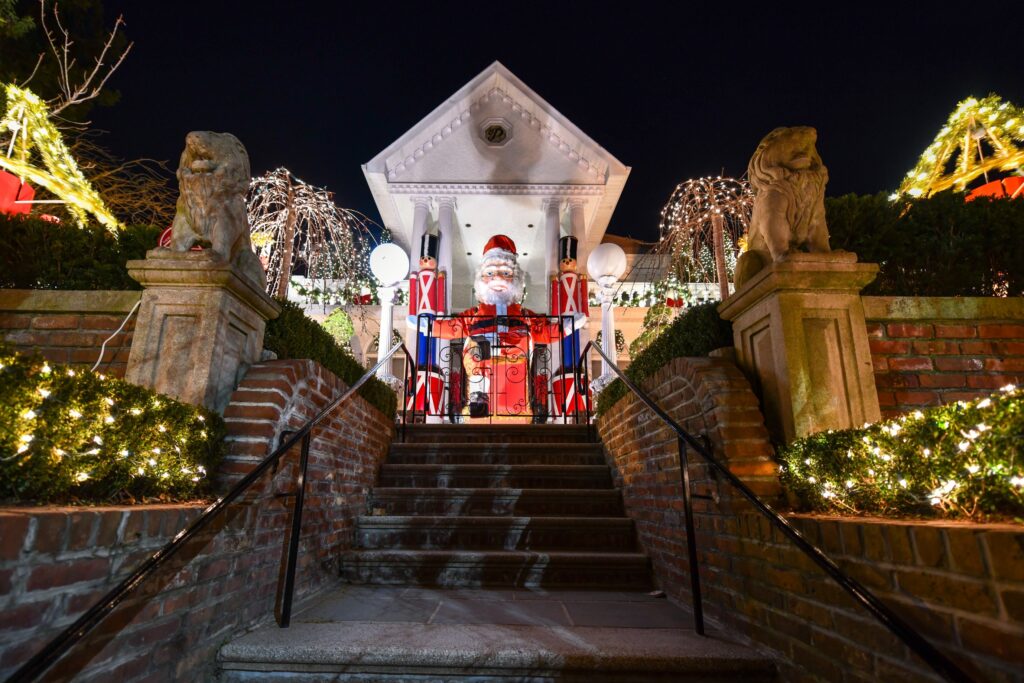 Glowing Christmas Lights And Santa